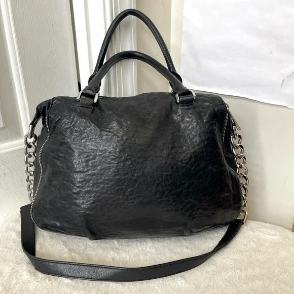 Michael Kors Black Leather Satchel EUC - Picture 10 of 14